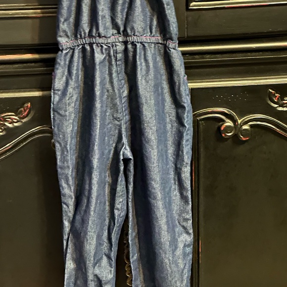 Hello Kitty Girls Denim Jumpsuit with spaghetti straps young girls size 6 - Picture 5 of 12